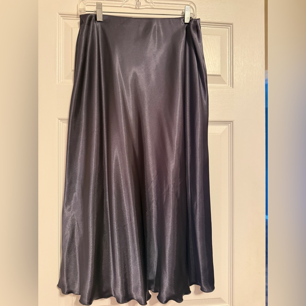 Nicole Miller Charcoal Satin A-Line Skirt